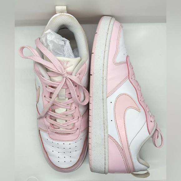 Nike Court Borough Low Recraft Big Kids Sneakers YOUTH 7Y WOMENS 8.5 PINK/WHITE - Picture 3 of 12